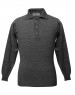 Men pure wool sweater plain collar dark grey